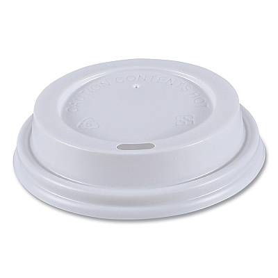 Boardwalk Hot Cup Lids, Fits 8 oz Hot Cups, White, 50/Sleeve, 20 Sleeves/Carton (BWKHOTWH8)