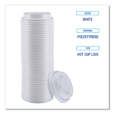 Boardwalk Hot Cup Lids, Fits 8 oz Hot Cups, White, 50/Sleeve, 20 Sleeves/Carton (BWKHOTWH8)