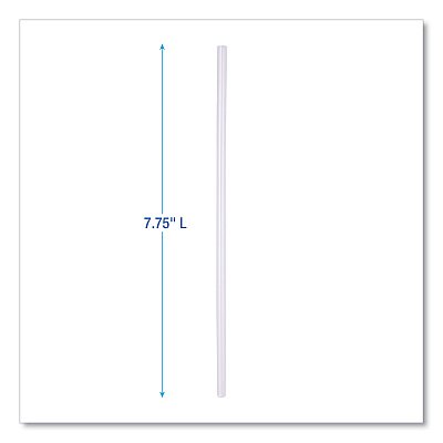 Boardwalk Wrapped Jumbo Straws, 7.75", Polypropylene, Clear, 12,000/Carton (BWKJSTW775CLR)