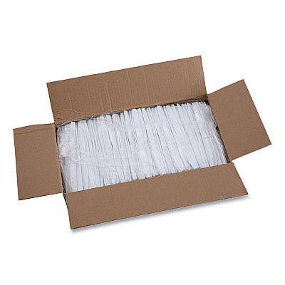 Boardwalk Heavyweight Polystyrene Cutlery, Knife, White, 1000/Carton (BWKKNIFEHW)