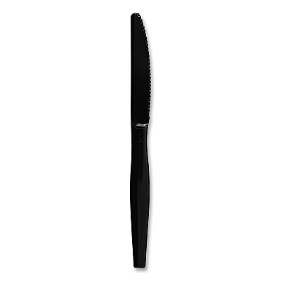 Boardwalk Heavyweight Polystyrene Cutlery, Knife, Black, 1000/Carton (BWKKNIFEHWBLA)