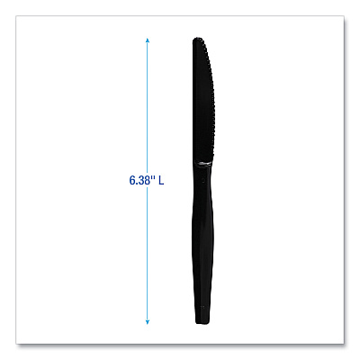 Boardwalk Heavyweight Polystyrene Cutlery, Knife, Black, 1000/Carton (BWKKNIFEHWBLA)