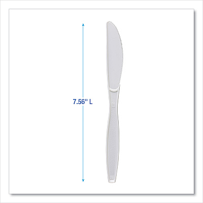 Boardwalk Heavyweight Polypropylene Cutlery, Knife, White, 1000/Carton (BWKKNIFEHWPPWH)