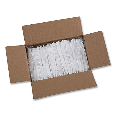 Boardwalk Heavyweight Polypropylene Cutlery, Knife, White, 1000/Carton (BWKKNIFEHWPPWH)