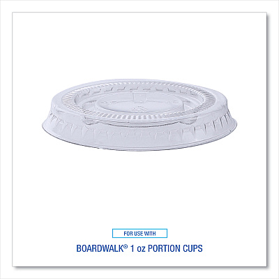 Boardwalk Souffle/Portion Cup Lids, Fits 1 oz Portion Cups, Clear, 2,500/Carton (BWKPRTLID1)