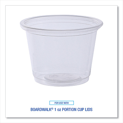 Boardwalk Souffle/Portion Cups, 1 oz, Polypropylene, Clear, 20 Cups/Sleeve, 125 Sleeves/Carton (BWKPRTN1TS)