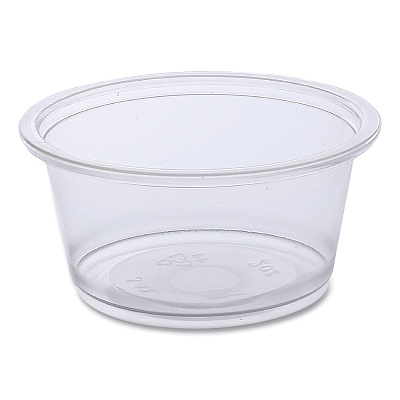 Boardwalk Souffle/Portion Cups, 2 oz, Polypropylene, Clear, 20 Cups/Sleeve, 125 Sleeves/Carton (BWKPRTN2TS)