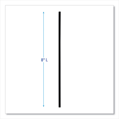 Boardwalk Cocktail Straws, 8", Polypropylene, Black, 5,000/Carton (BWKSLSTUBL)