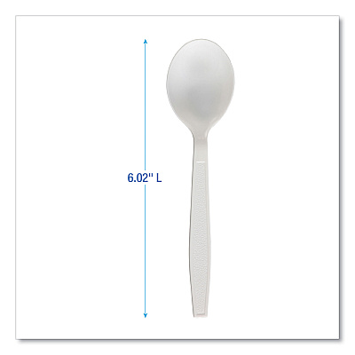 Boardwalk Heavyweight Polypropylene Cutlery, Soup Spoon, White, 1000/Carton (BWKSOUPHWPPWH)