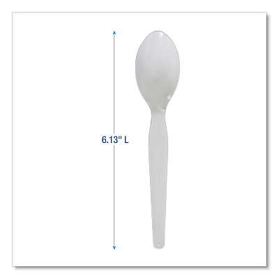 Boardwalk Heavyweight Polystyrene Cutlery, Teaspoon, White, 1000/Carton (BWKSPOONHW)