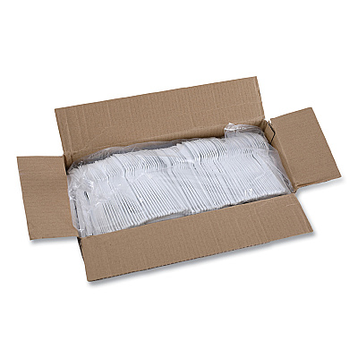 Boardwalk Heavyweight Polystyrene Cutlery, Teaspoon, White, 1000/Carton (BWKSPOONHW)