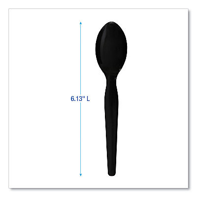 Boardwalk Heavyweight Polystyrene Cutlery, Teaspoon, Black, 1000/Carton (BWKSPOONHWBLA)