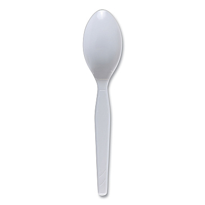 Boardwalk Mediumweight Polystyrene Cutlery, Teaspoon, White, 100/Box (BWKSPOONMWPSBX)
