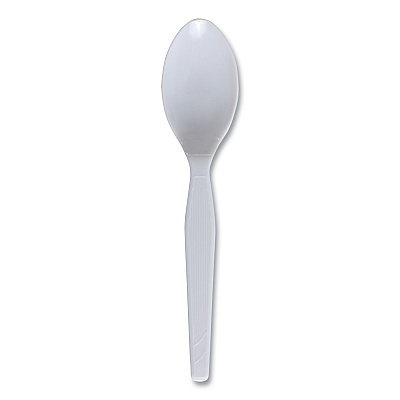 Boardwalk Mediumweight Polystyrene Cutlery, Teaspoon, White, 10 Boxes of 100/Carton (BWKSPOONMWPSCT)