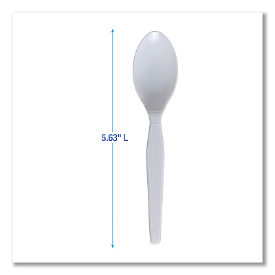 Boardwalk Mediumweight Polystyrene Cutlery, Teaspoon, White, 10 Boxes of 100/Carton (BWKSPOONMWPSCT)