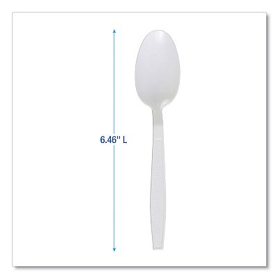 Boardwalk Heavyweight Polypropylene Cutlery, Teaspoon, White, 1000/Carton (BWKTEAHWPPWH)