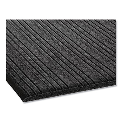 Crown Ribbed Vinyl Anti-Fatigue Mat, Rib Embossed Surface, 36 x 144, Black (CWNFL3612BK)