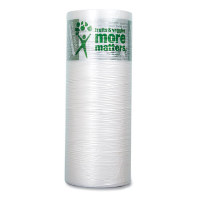 Inteplast Group Produce Bags, Fruits and Veggies - More Matters Labeling, 0.35 mil, 12" x 20", Clear, 875 Bags/Roll, 4 Rolls/Carton (IBSPHMORE20NS)