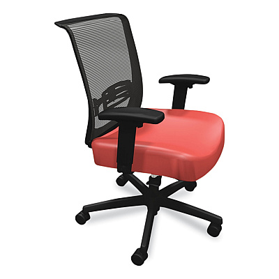 HON Convergence Mid-Back Task Chair, Synchro-Tilt and Seat Glide, Supports Up to 275 lb, Red Seat, Black Back/Base (HONCMY1ACU67)