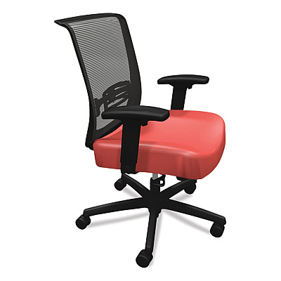 HON Convergence Mid-Back Task Chair, Swivel-Tilt, Supports Up to 275 lb, 16.5" to 21" Seat Height, Red Seat, Black Back/Base (HONCMZ1ACU67)