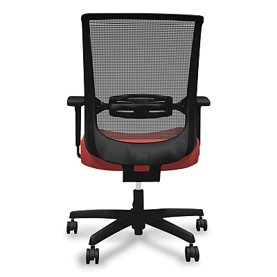 HON Convergence Mid-Back Task Chair, Swivel-Tilt, Supports Up to 275 lb, 16.5" to 21" Seat Height, Red Seat, Black Back/Base (HONCMZ1ACU67)