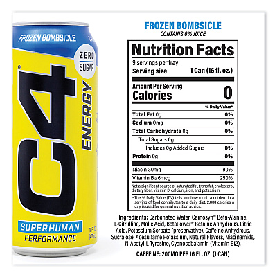 C4 Energy Drink Variety Pack, Assorted Flavors, 16 oz Can, 18/Carton (GRR22002047)