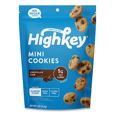 HighKey Chocolate Chip Cookies, 2 oz, Bag, 6/Carton (GRR60000270)