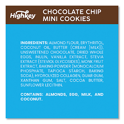 HighKey Chocolate Chip Cookies, 2 oz, Bag, 6/Carton (GRR60000270)