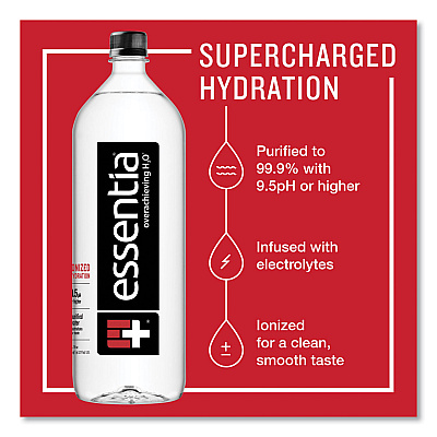 Essentia Ionized Alkaline Water, 12 oz Bottle, 12/Carton (GRR22002029)