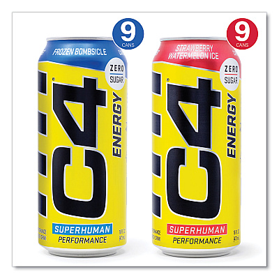 C4 Energy Drink Variety Pack, Assorted Flavors, 16 oz Can, 18/Carton (GRR22002047)
