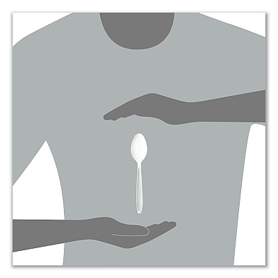 Solo Impress Heavyweight Full-Length Polystyrene Cutlery, Teaspoon, White, 100/Box, 10 Boxes/Carton (SCCHSWTX0007)