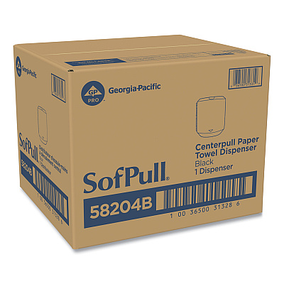 Georgia Pacific Professional SofPull CenterPull Hand Towel Dispenser, 9.63 x 8.88 x 10.94, Black (GPC58204B)