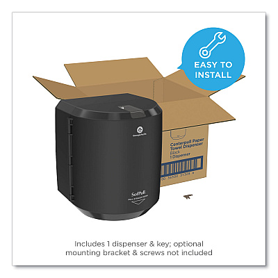 Georgia Pacific Professional SofPull CenterPull Hand Towel Dispenser, 9.63 x 8.88 x 10.94, Black (GPC58204B)
