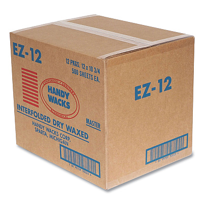 Handy Wacks Interfolded Dry Waxed Paper Deli Sheets, 10.75 x 12, 500 Box, 12 Boxes/Carton (HWAEZ12)
