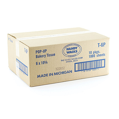 Handy Wacks Bakery Pick-up Tissue Deli Sheets, 10.75 x 6, 1,000/Box, 10 Boxes/Carton (HWAT6P)