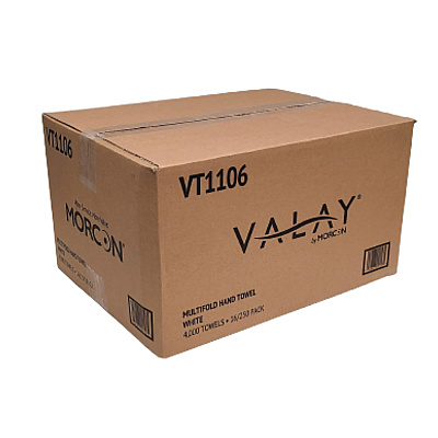 Morcon Tissue Valay Multi-Fold Towels, 1-Ply, 9.05 x 9.25, White, 250/Pack, 16 Packs/Carton (MORVT1106)