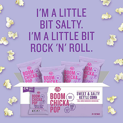 ANGIES BOOMCHICKAPOP Popcorn, Sweet and Salty, 1 oz Bag, 24/Carton (OFXSN01213)
