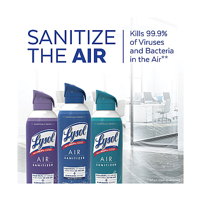 LYSOL Air Sanitizer Spray, White Linen, 10 oz Aerosol Spray, 6/Carton (RAC99351CT)