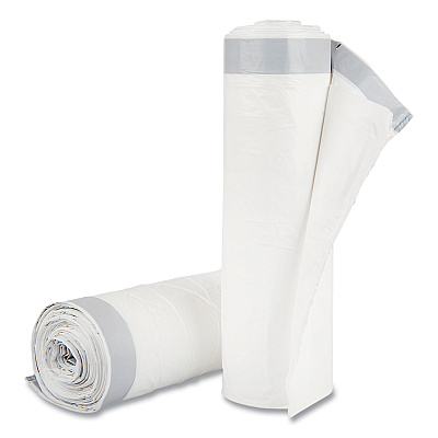 Inteplast Group Draw-Tuff Institutional Draw-Tape Can Liners, Drawstring, 55 gal, 1.9 mil, 42.5" x 35.5", Natural, 10 Bags/Roll, 5 Rolls/CT (IBSDT55DRUM)