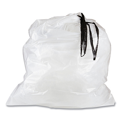 Inteplast Group Draw-Tuff Institutional Draw-Tape Can Liners, Drawstring, 55 gal, 1.9 mil, 42.5" x 35.5", Natural, 10 Bags/Roll, 5 Rolls/CT (IBSDT55DRUM)