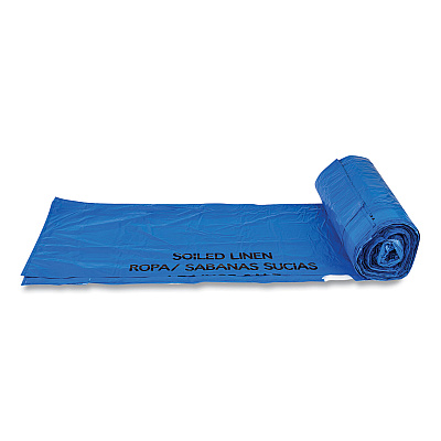 Inteplast Group Draw-Tuff Institutional Draw-Tape Can Liners, Drawstring, 30 gal, 1 mil, 30.5" x 40", Blue, 25 Bags/Roll, 8 Rolls/Carton (IBSDTH3040B)