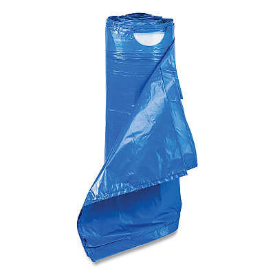 Inteplast Group Draw-Tuff Institutional Draw-Tape Can Liners, Drawstring, 30 gal, 1 mil, 30.5" x 40", Blue, 25 Bags/Roll, 8 Rolls/Carton (IBSDTH3040B)