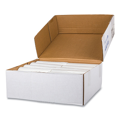 Inteplast Group High-Density Commercial Can Liners, 16 gal, 6 mic, 24" x 33", Natural, Perforated Roll, 50 Bags/Roll, 20 Rolls/Carton (IBSEC243306N)