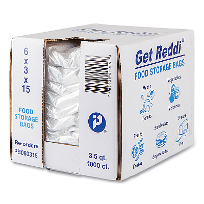 Inteplast Group Food Bags, 112 oz, 6" x 3" x 15", Clear, 1,000/Carton (IBSPB060315)