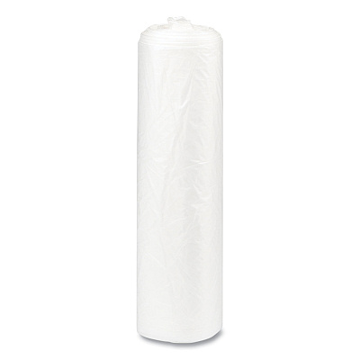 Inteplast Group High-Density Commercial Can Liners, 10 gal, 8 mic, 24" x 24", Natural, Interleaved Roll, 50 Bags/Roll, 20 Rolls/Carton (IBSS242408N)
