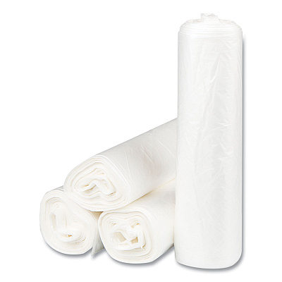 Inteplast Group High-Density Commercial Can Liners, 16 gal, 6 mic, 24" x 33", Natural, Interleaved Roll, 50 Bags/Roll, 20 Rolls/Carton (IBSS243306N)