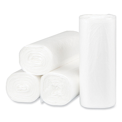 Inteplast Group High-Density Commercial Can Liners, 16 gal, 8 mic, 24" x 33", Natural, Interleaved Roll, 50 Bags/Roll, 20 Rolls/Carton (IBSS243308N)
