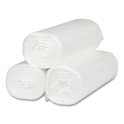 Inteplast Group High-Density Commercial Can Liners, 16 gal, 8 mic, 24" x 33", Natural, Interleaved Roll, 50 Bags/Roll, 20 Rolls/Carton (IBSS243308N)