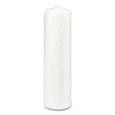 Inteplast Group High-Density Commercial Can Liners, 30 gal, 8 mic, 30" x 37", Clear, Interleaved Roll, 25 Bags/Roll, 20 Rolls/Carton (IBSS303708N)