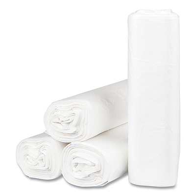 Inteplast Group High-Density Commercial Can Liners, 33 gal, 13 mic, 33" x 40", Clear, Interleaved Roll, 25 Bags/Roll, 20 Rolls/Carton (IBSS334013N)